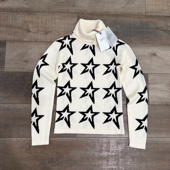 Perfect Moment star dust ski sweater in snow white and black star NWT - Picture 3 of 6